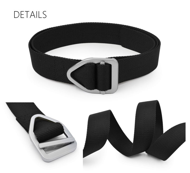 UltraKey Tactical Belt, Military Style Nylon Web Belt for Outdoor Sports Black - Image 4